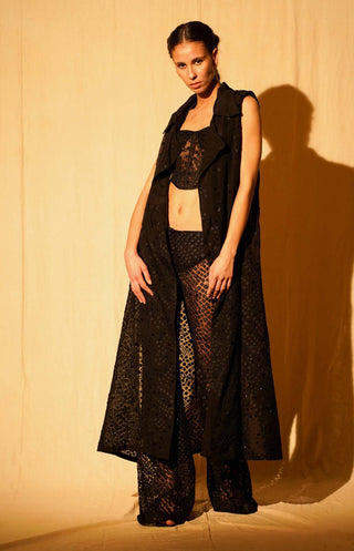 Nikita Mhaisalkar-Black Appliqué Jacket-INDIASPOPUP.COM