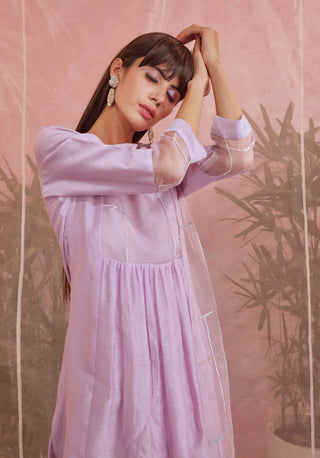 Charkhee-Lilac Classic Straight Kurta Set-INDIASPOPUP.COM