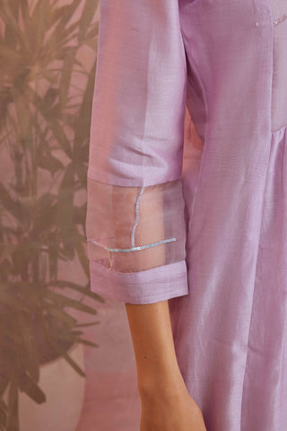 Charkhee-Lilac Classic Straight Kurta Set-INDIASPOPUP.COM