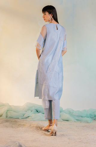 Charkhee-Cool Blue Straight Kurta Set-INDIASPOPUP.COM