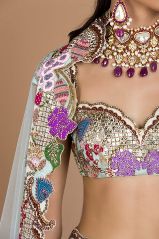 Aisha Rao-Ivory Embellished Kali Lehenga Set-INDIASPOPUP.COM