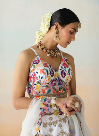 Aman Takyar-White Raw Silk Lehenga Set-INDIASPOPUP.COM