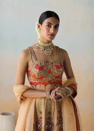 Aman Takyar-Dull Gold Lehenga Set-INDIASPOPUP.COM