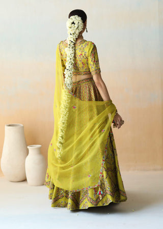 Aman Takyar-Lime Green Lehenga Set-INDIASPOPUP.COM