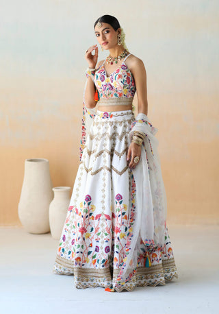 Aman Takyar-White Raw Silk Lehenga Set-INDIASPOPUP.COM