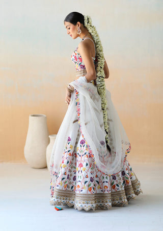 Aman Takyar-White Raw Silk Lehenga Set-INDIASPOPUP.COM