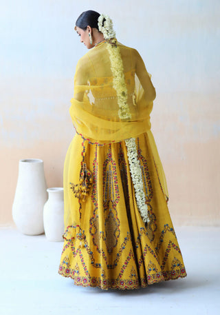 Aman Takyar-Mango Yellow Lehenga Set-INDIASPOPUP.COM