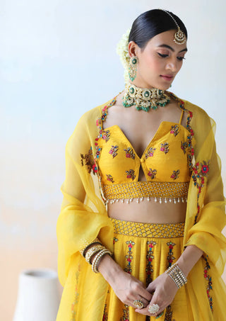 Aman Takyar-Mango Yellow Lehenga Set-INDIASPOPUP.COM