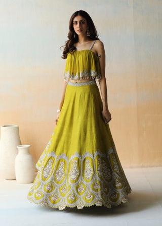 Aman Takyar-Lime Green Lehenga Set-INDIASPOPUP.COM