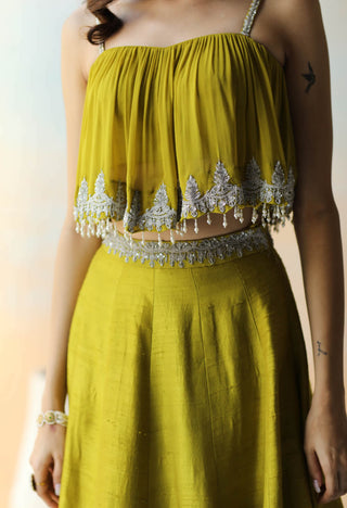 Aman Takyar-Lime Green Lehenga Set-INDIASPOPUP.COM