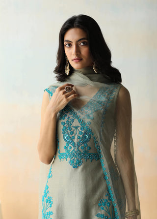 Aman Takyar-Sea Salt Green Kurta Set-INDIASPOPUP.COM