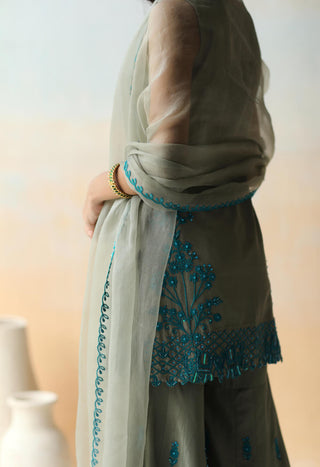 Aman Takyar-Sea Salt Green Kurta Set-INDIASPOPUP.COM