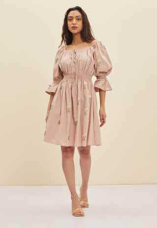Meadow-Blush Pink Aurora Dress-INDIASPOPUP.COM