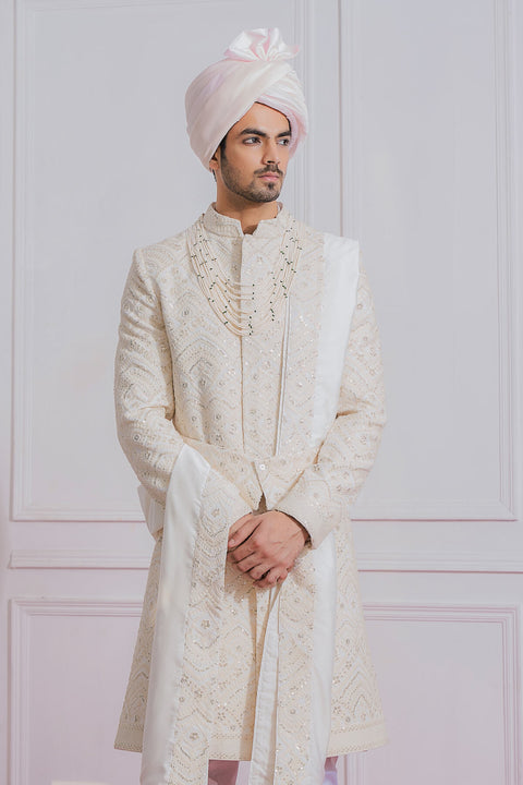 White kurta for on sale groom