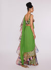Aisha Rao-Parrot Green Embellished Ruffle Saree And Blouse-INDIASPOPUP.COM