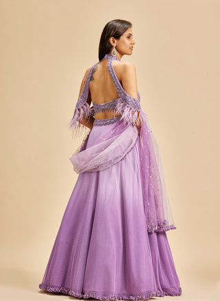 Nitika Gujral-Lilac Mukaish Lehenga Set-INDIASPOPUP.COM