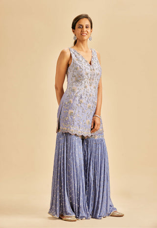 Nitika Gujral-Ink Blue Ombre Gharara Set-INDIASPOPUP.COM