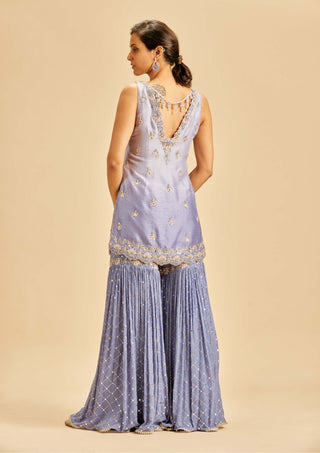 Nitika Gujral-Ink Blue Ombre Gharara Set-INDIASPOPUP.COM