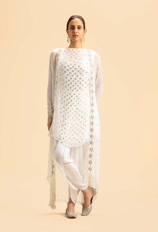 Nitika Gujral-Off-White Jacket Dhoti Set-INDIASPOPUP.COM