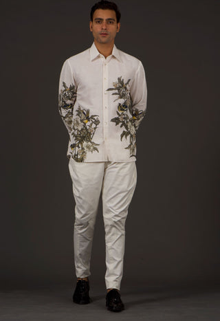 Balance By Rohit Bal-Ivory Linen Shirt-INDIASPOPUP.COM