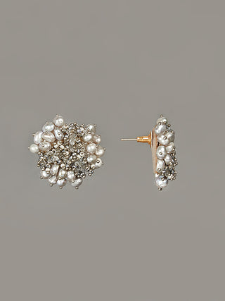 House Of Doro-Silver Handcrafted Stud Earrings-INDIASPOPUP.COM
