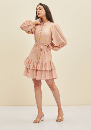 Meadow-Blush Pink Bloom Dress-INDIASPOPUP.COM