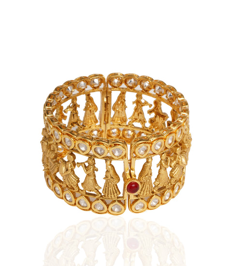 Preeti Mohan-Gold Plated Kundan Bangles-INDIASPOPUP.COM