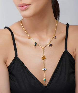 Zariin-Long Healing Pendant Necklace-INDIASPOPUP.COM