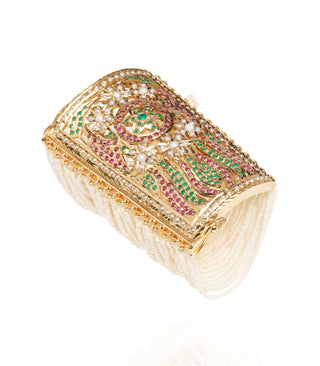 Preeti Mohan-Gold Plated Bani Jadau Bracelet With Pearls-INDIASPOPUP.COM