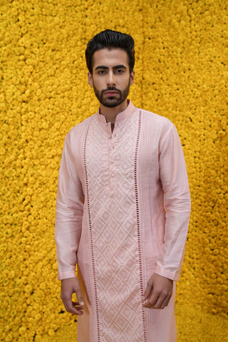 Mahima Mahajan-Ahil Blush Kurta With Chudidar-INDIASPOPUP.COM