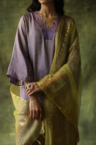 Begum Pret-Purple Nida Kurta Set-INDIASPOPUP.COM