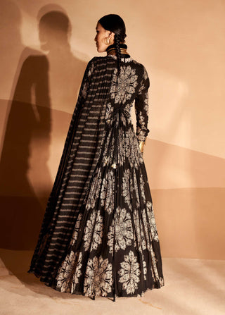 Bhumika Sharma-Black Tara Belted Anarkali Set-INDIASPOPUP.COM