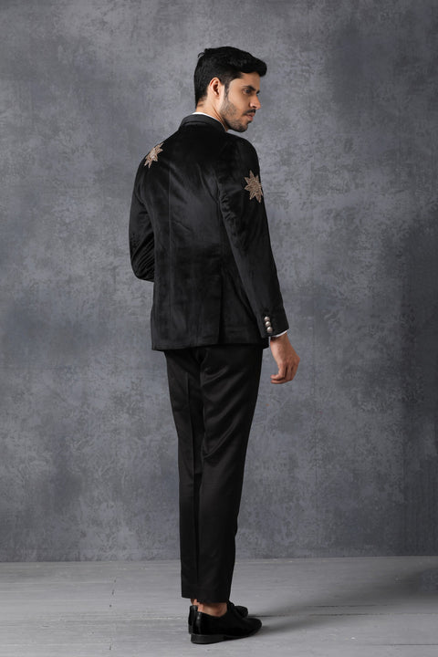 Ankit V Kapoor-Black Velvet Tuxedo-INDIASPOPUP.COM