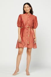 Meadow-Red Embroidered Dress-INDIASPOPUP.COM