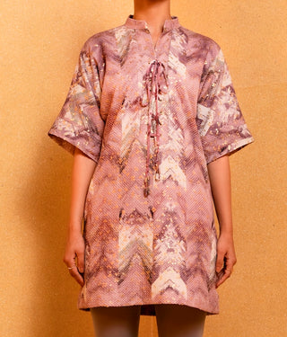 Nikita Mhaisalkar-Lilac Floss Print Box Dress-INDIASPOPUP.COM