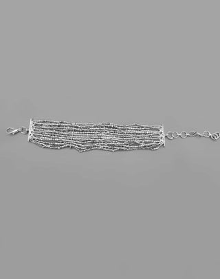 House Of Doro-Silver Chain Beaded Bracelet-INDIASPOPUP.COM