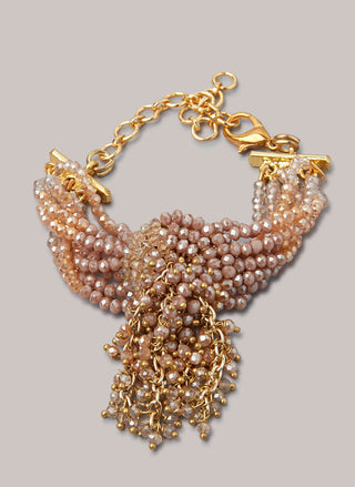 House Of Doro-Brown Pearl And Crystal Studded Bracelet-INDIASPOPUP.COM