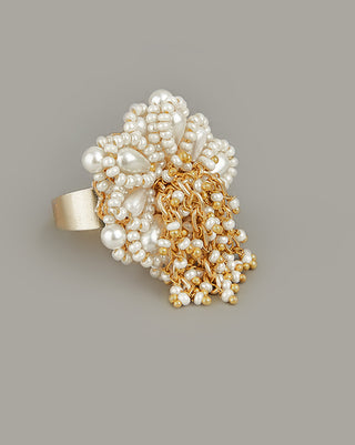 House Of Doro-White Pearls Finger Ring-INDIASPOPUP.COM