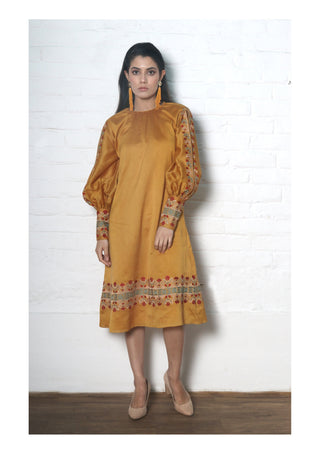 Chandrima-Mustard Dress Kurta With Jacket-INDIASPOPUP.COM