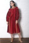 Chandrima-Red Chanderi Dress Kurta-INDIASPOPUP.COM