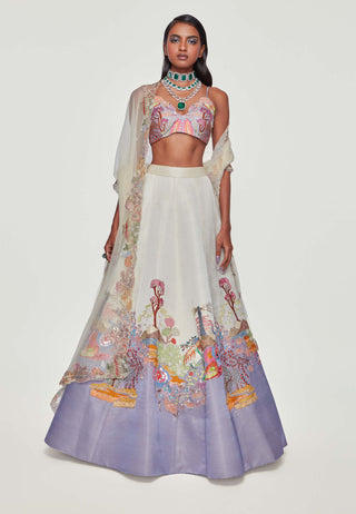 Aisha Rao-Lavender Ivory Embellished Lehenga Set-INDIASPOPUP.COM