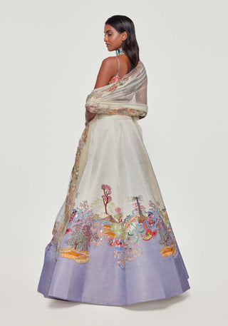 Aisha Rao-Lavender Ivory Embellished Lehenga Set-INDIASPOPUP.COM