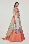 Aisha Rao-Peach Ivory Embellished Lehenga Set-INDIASPOPUP.COM