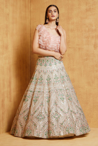 Chamee And Palak-Ivory Lisa Lehenga Set-INDIASPOPUP.COM