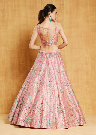 Chamee And Palak-Pink Liza Lehenga Set-INDIASPOPUP.COM