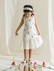 The Right Cut Kids-White Snowflake Dress-INDIASPOPUP.COM