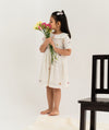 The Right Cut Kids-Pearl White Bubble Gum Dress-INDIASPOPUP.COM