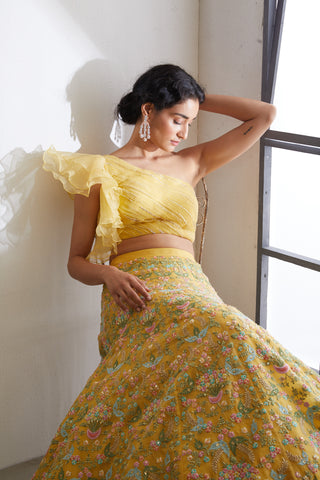 Chamee And Palak-Yellow Gulnar Lehenga Set-INDIASPOPUP.COM