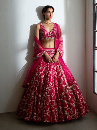 Chamee And Palak-Pink Zainab Lehenga Set-INDIASPOPUP.COM