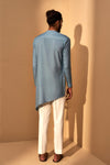 Dhruv Vaish-Blue & Ivory Dip Dyed Kurta Set-INDIASPOPUP.COM